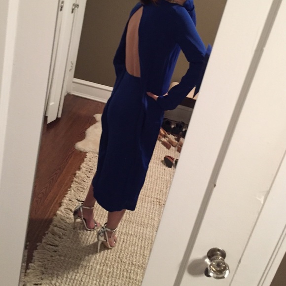🚫sold🚫royal blue side slit open back dress - Picture 2 of 4