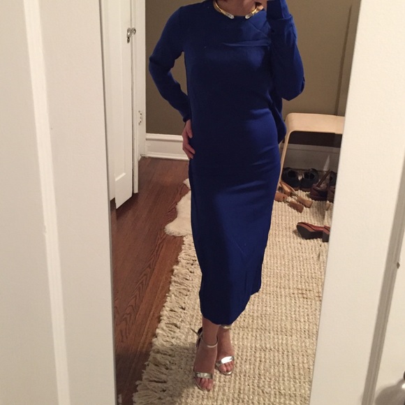 🚫sold🚫royal blue side slit open back dress - Picture 3 of 4
