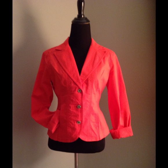 Vibrant Orange/Red DKNY Jeans Blazer