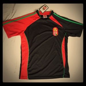 NWT Men's Hungary Soccer Jersey Black Shirt