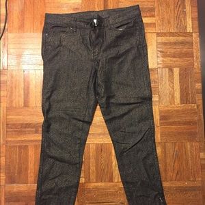 Club Monaco Black Gold Skinny Jeans NEW sz 28
