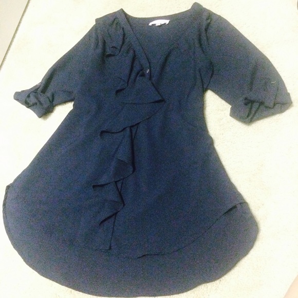Navy Ruffle Tunic