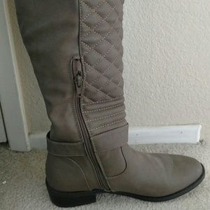 Over the knee tan boots