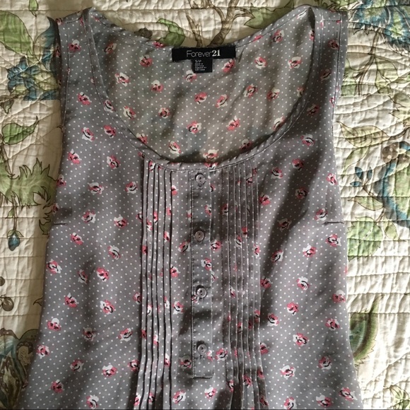 Floral print chiffon tank top - Picture 3 of 4