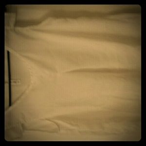 White cap sleeved blouse.
