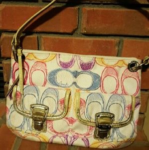 Coach Signature Series Multi-Color Handbag