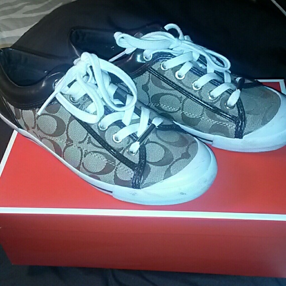 Brown and Gold Coach Shoes