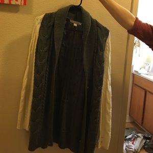 Warm grey and cream knit cardigan