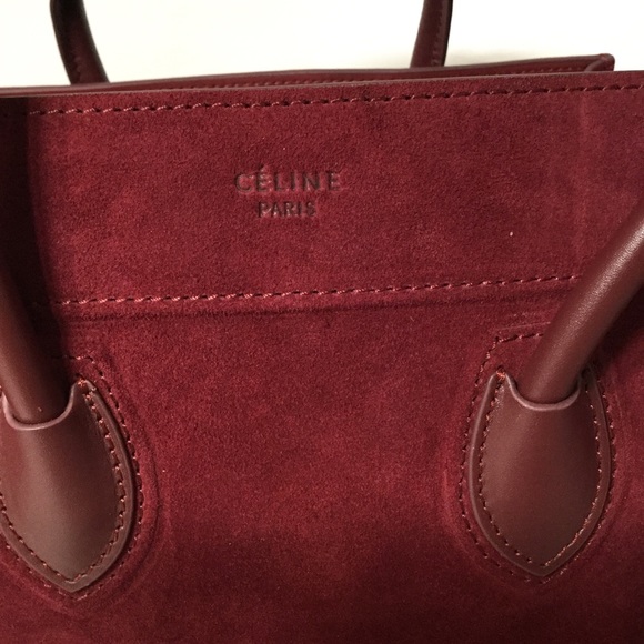 Authentic Céline Phantom Suede Dark Red - Picture 2 of 4