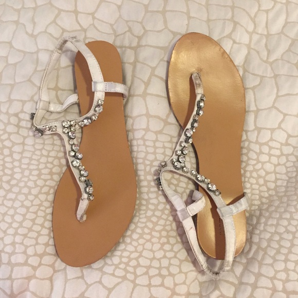 White Rhinestone Sandals