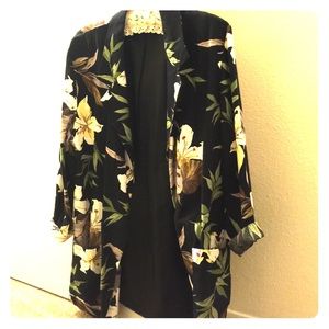 Long black/floral blazer