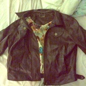 Brown leather jacket