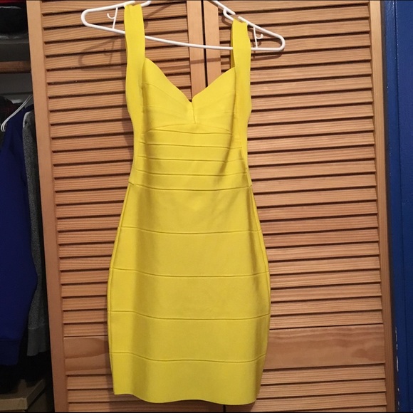 NWT YELLOW BANDAGE DRESS