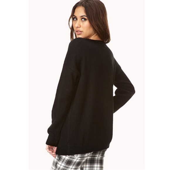 Forever 21 Sweaters - ⬛️Wool Blend Oversized Sweater F21 Boy Print Black Forever 21 Sweaters - ⬛️Wool Blend Oversized Sweater F21 Boy Print Black