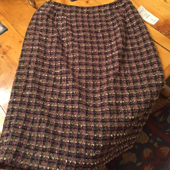 Larry Levine Petite pink brown lined skirt sz 6P