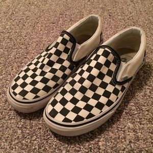 Black & White Checkered Slip On Vans