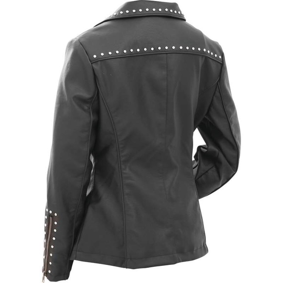 Tailored Ladies' Faux Leather Studded Jacket - Picture 4 of 8