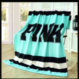 PINK Vs Fleece Blanket Color:Green