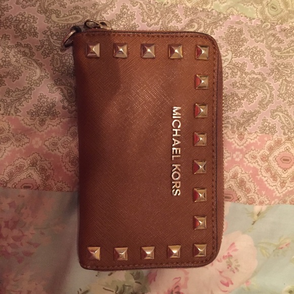 Brown Michael Kors Studded wallet - Picture 1 of 3