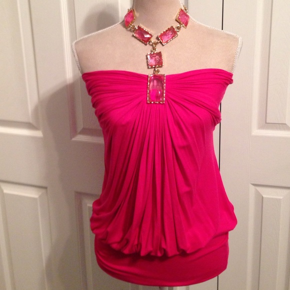 Sky Tops - Sky, Strapless Top With Necklace Halter Strap