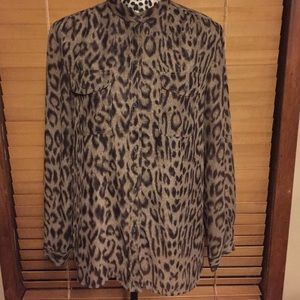 Chaps Leopard Print Blouse