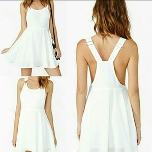 White Suspender dress