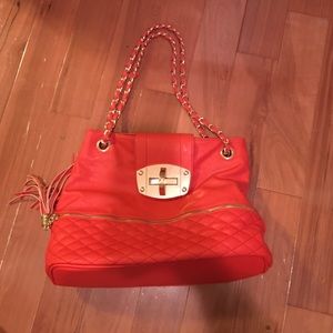 Orange hand bag