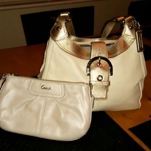 Authentic coach purse and wristlet