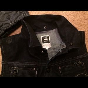 G-Star sleeveless raw denim jacket.