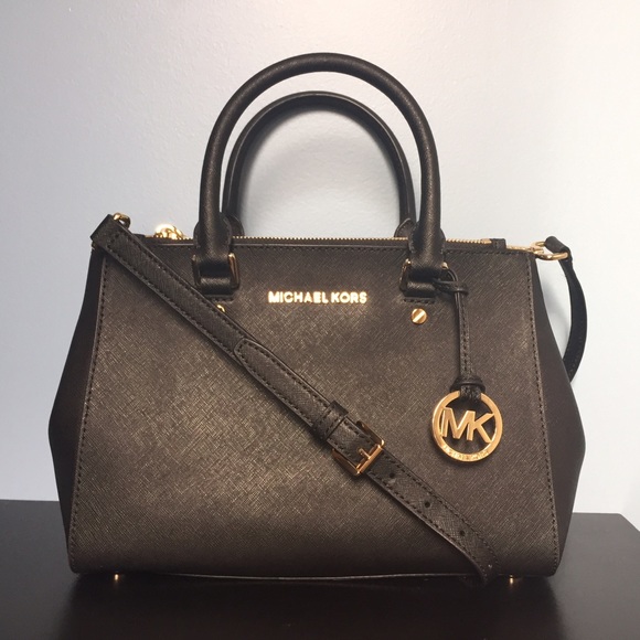 MK Sutton Saffiano Leather Satchel