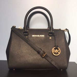 MK Sutton Saffiano Leather Satchel