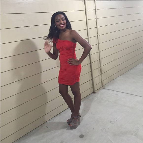 Short red dress