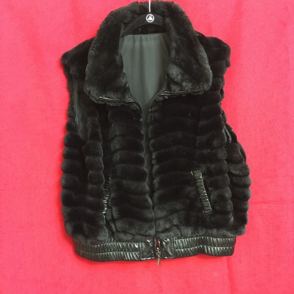 Black Faux Fur Vest