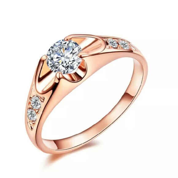 Jewelry - Rose gold wedding engagement ring size 6.5