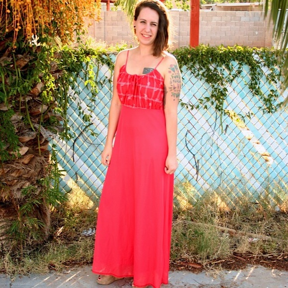 Vintage Dresses & Skirts - Vintage Coral Maxi