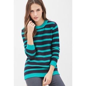 Blue and navy striped sweater