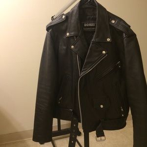 Genuine LEATHER Biker Jacket - Mens