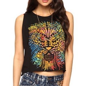 Rainbow lion muscle tee