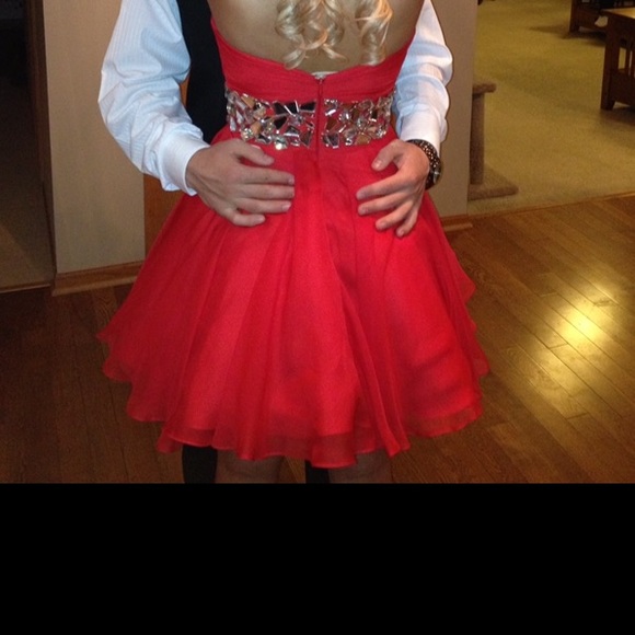Red semi formal dress. - Picture 2 of 2