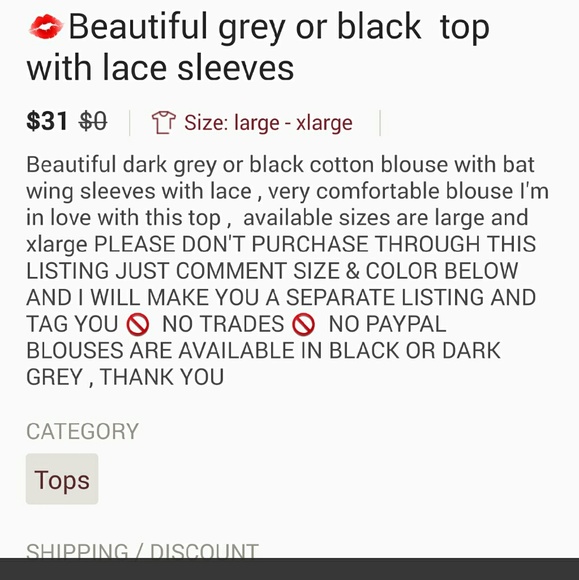 💋Beautiful gray top / blouse with lace sleeves - Picture 2 of 2