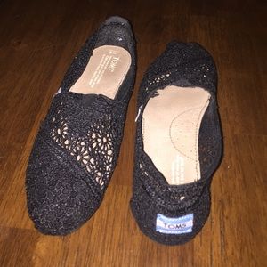 Black Crocheted Toms