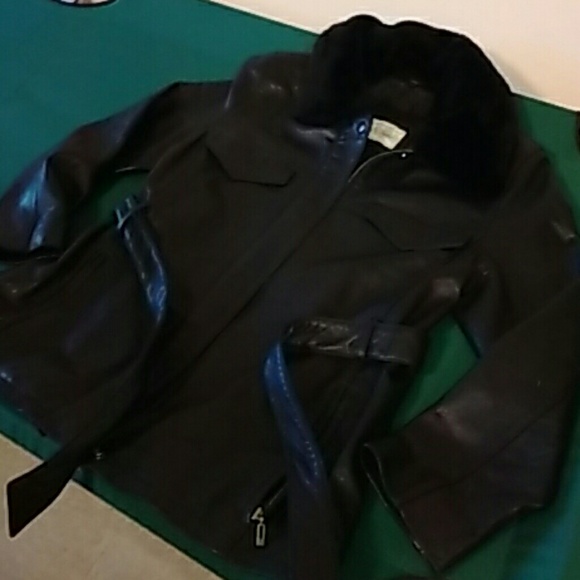 Black lamb nappa leather jacket