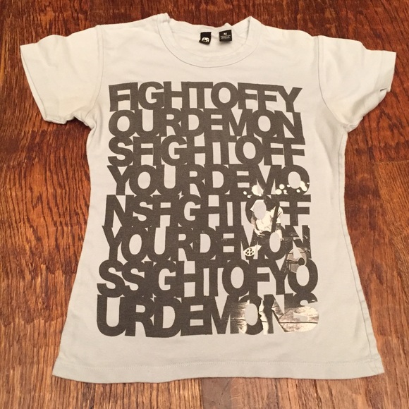 Fight Off Your Demons Baby Blue Tee, SZ: Small - Picture 1 of 1