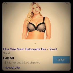 Torrid black balconette 44c
