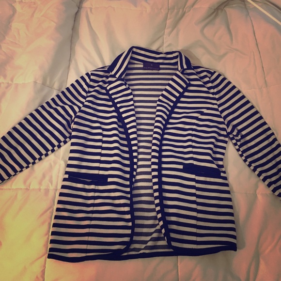 Blue and white blazer