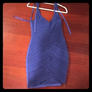 blue designer mini dress- super sexy fit