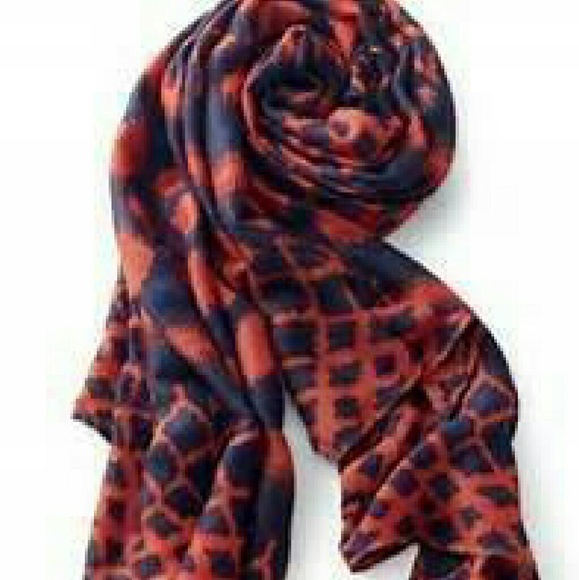 Stella & Dot Accessories - Stella and Dot Red and navy blue ikat scarf