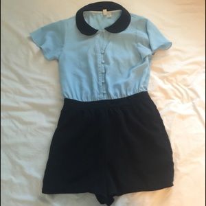 Forever 21 blue and black romper