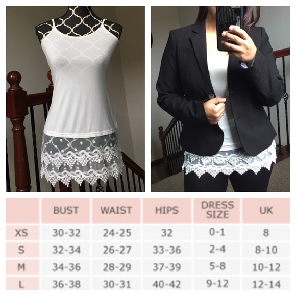 Ivory lace slip/shirt extender - Picture 4 of 4