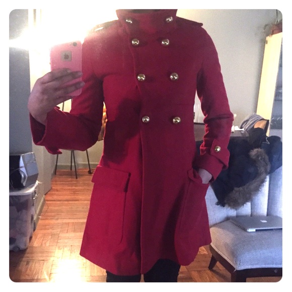 Red wool coat